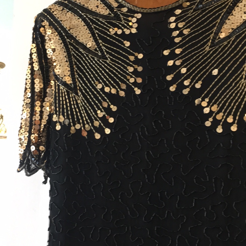 Scala Black and Gold Maxi Dress